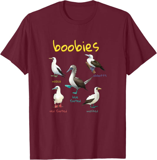 Boobie Bird Lover T-Shirt - T-Shirt | Maroon
