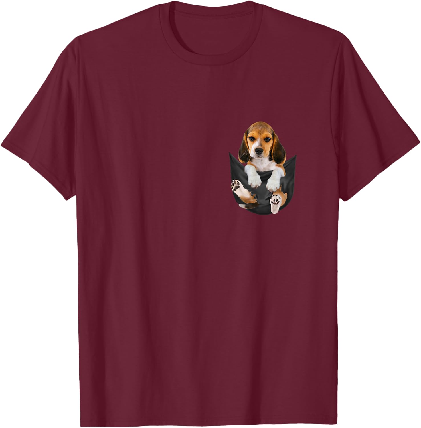 Dog Lovers Gifts Beagle In Pocket Funny Dog Face T-Shirt - T-Shirt | Maroon