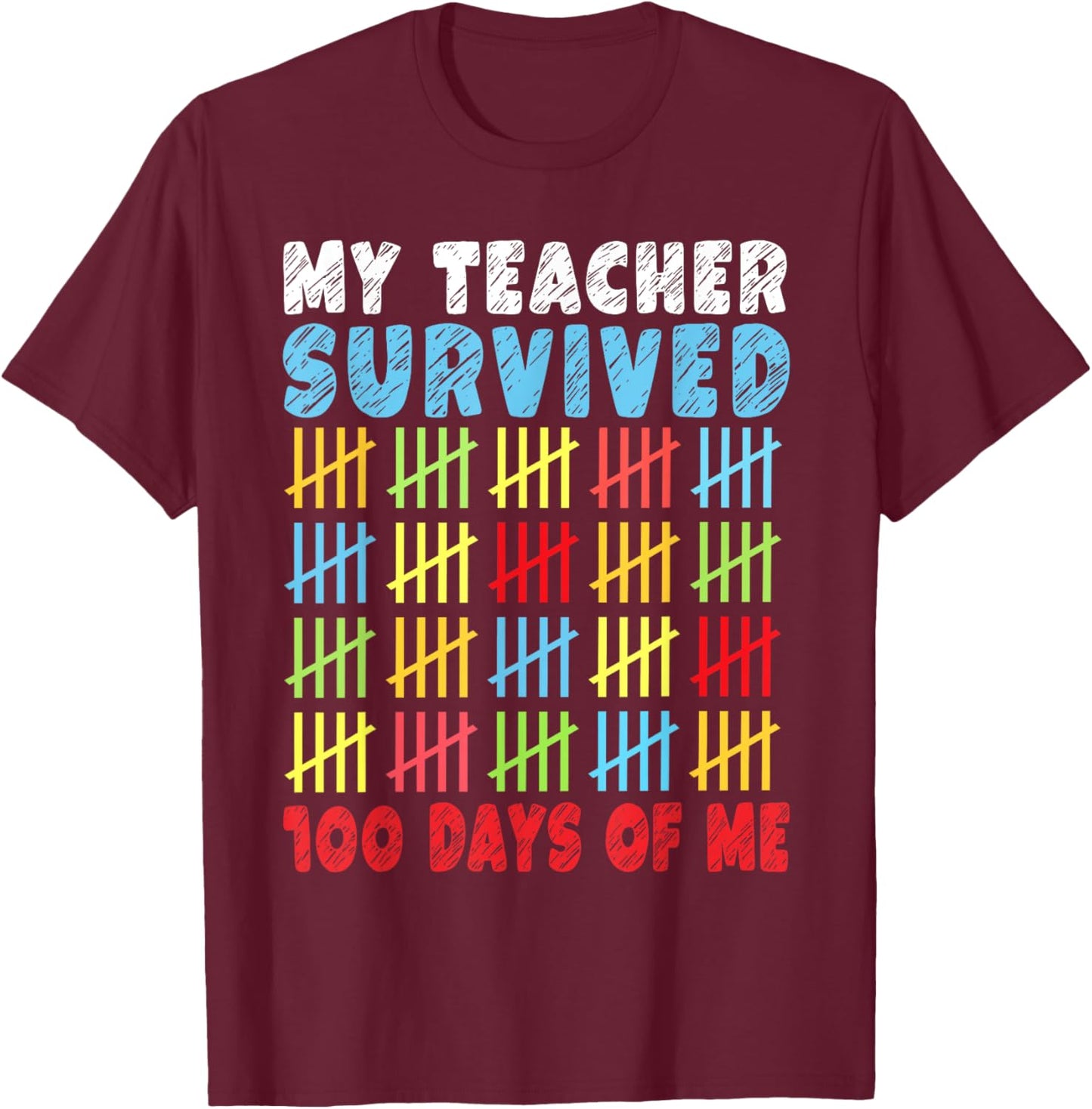 100 Days of School Kids 100th Day of School Costume Outfits T-Shirt - T-Shirt | Maroon