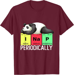 Funny Science Panda I Nap Periodically Pandas Lovers T-Shirt - T-Shirt | Maroon