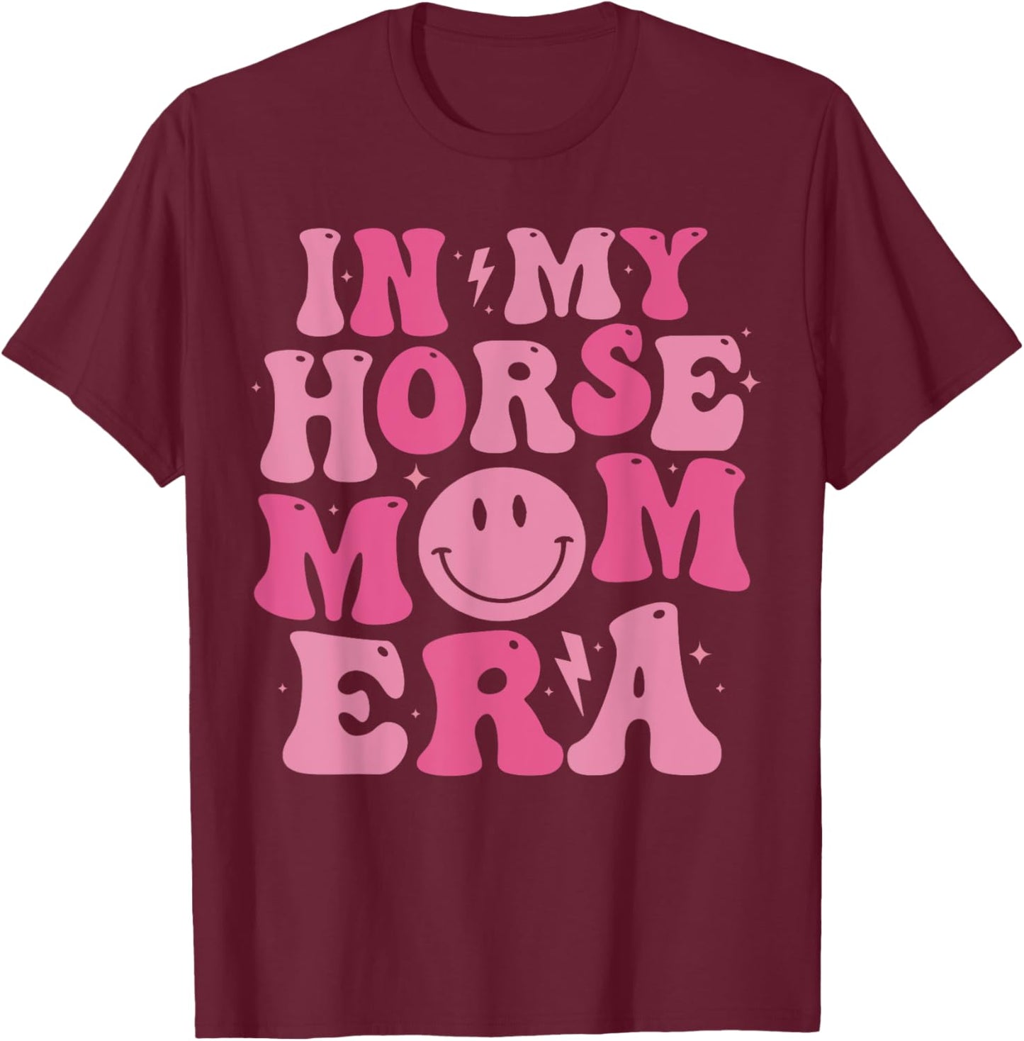 In my horse mom era horse show mom horse riding equestrian T-Shirt - T-Shirt | Maroon