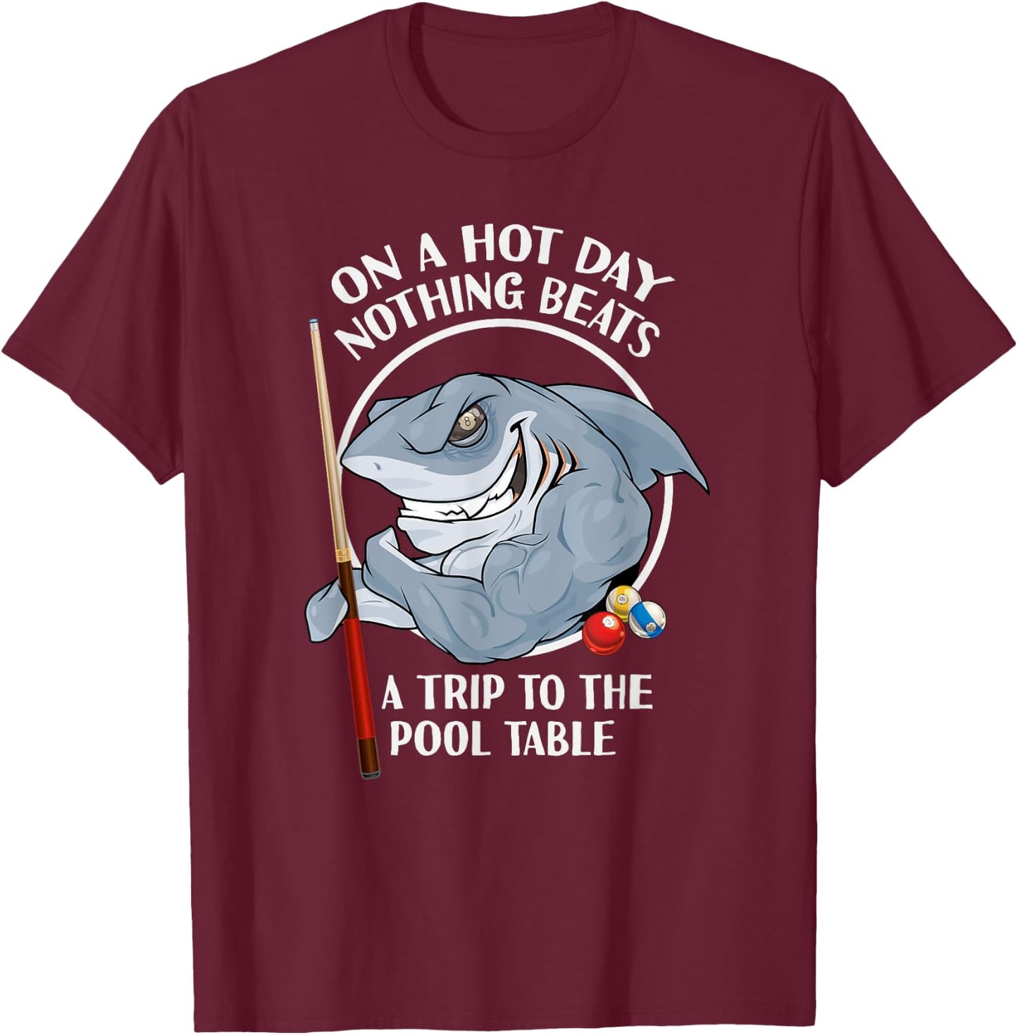 Pool Room Meme Pool Shark Pun Cue Chalk Rack 'Em T-Shirt - T-Shirt | Maroon