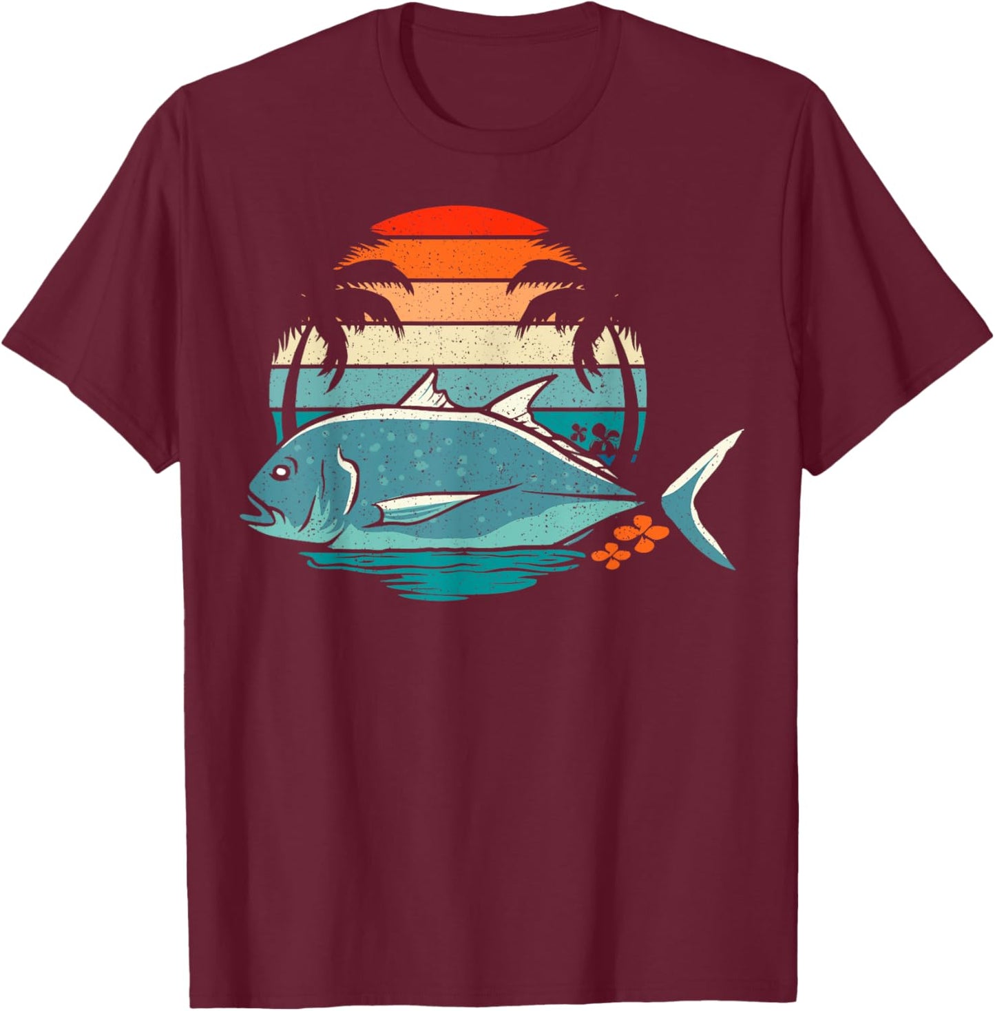 Ulua Fishing Native Hawaiian Design for a Ulua fisherman T-Shirt - T-Shirt | Maroon