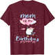 Mom Of The Birthday Princess Penguin Girls B-day Party T-Shirt - T-Shirt | Maroon