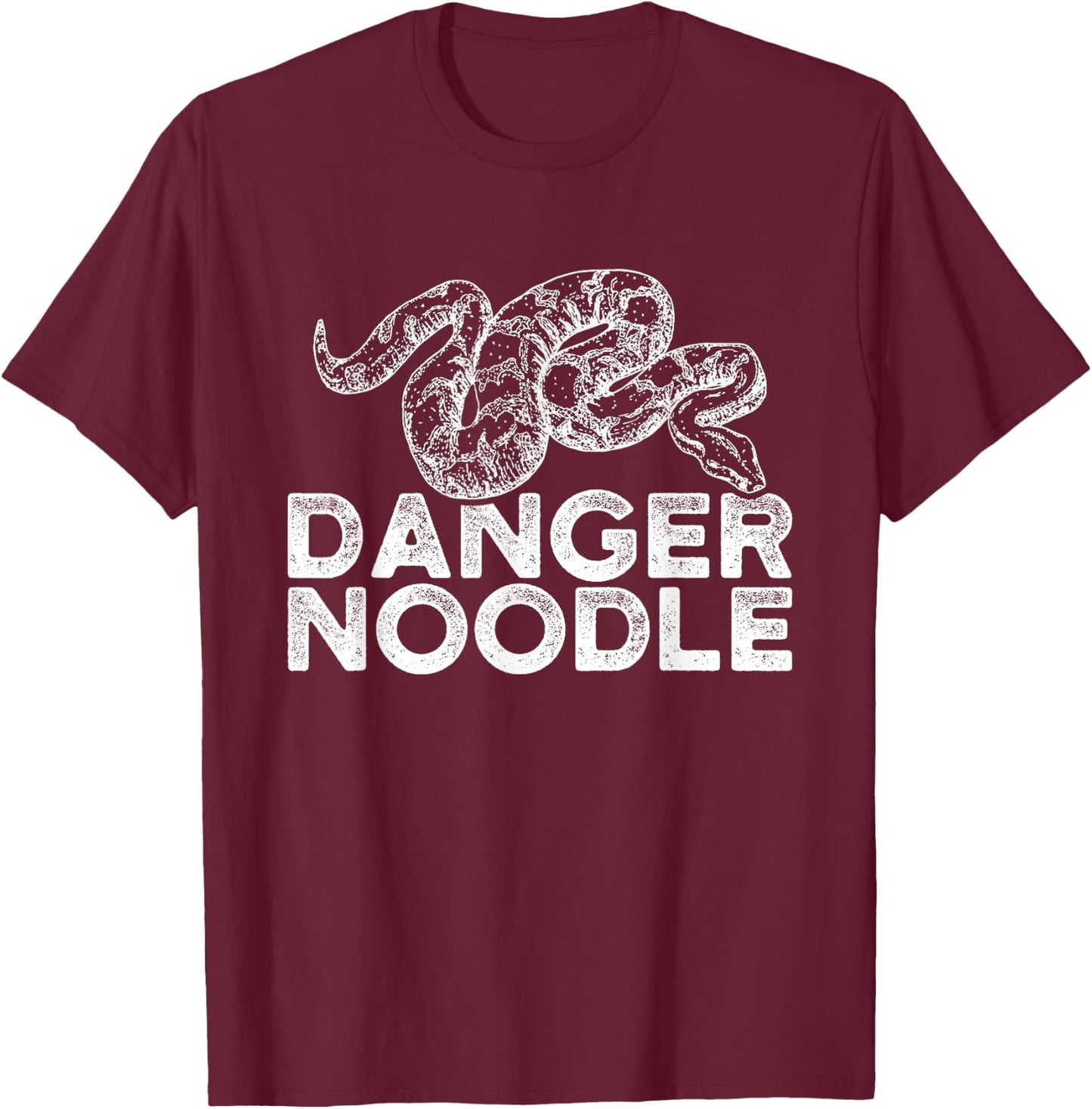 Funny Snake Ball Python Danger Noodle T-Shirt - T-Shirt | Maroon