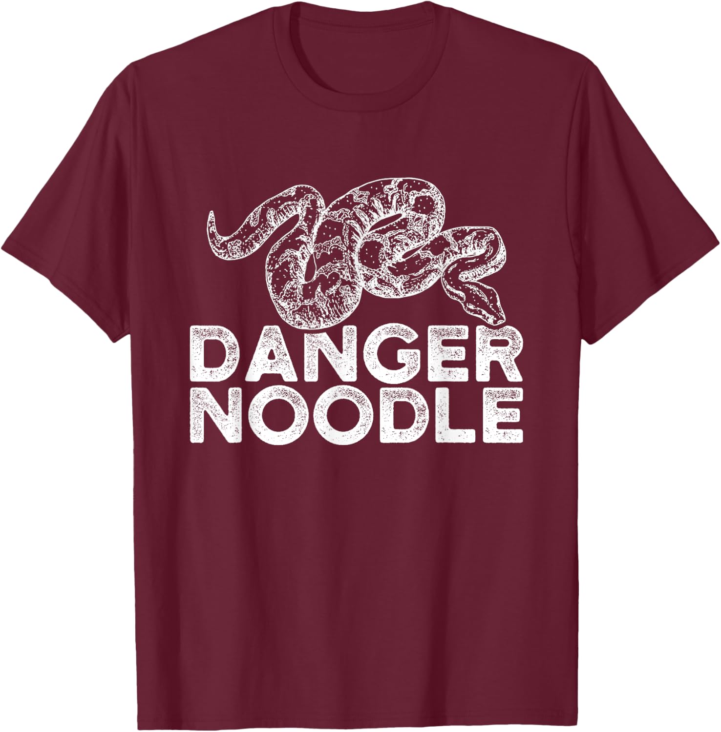 Funny Snake Ball Python Danger Noodle T-Shirt - T-Shirt | Maroon