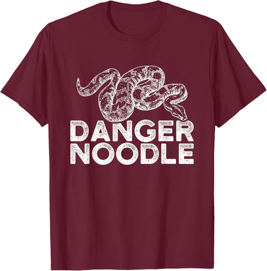 Funny Snake Ball Python Danger Noodle T-Shirt - T-Shirt | Maroon