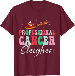 Professional Cancer Sleigher Oncology Nurse Christmas Women T-Shirt - T-Shirt | Maroon