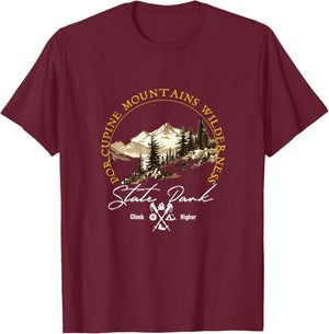 Porcupine Mountains Wilderness State Park Retro Apparel T-Shirt - T-Shirt | Maroon