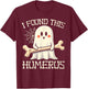 I Found This Humerus Funny Ghost Halloween Skeleton Pun T-Shirt - T-Shirt | Maroon