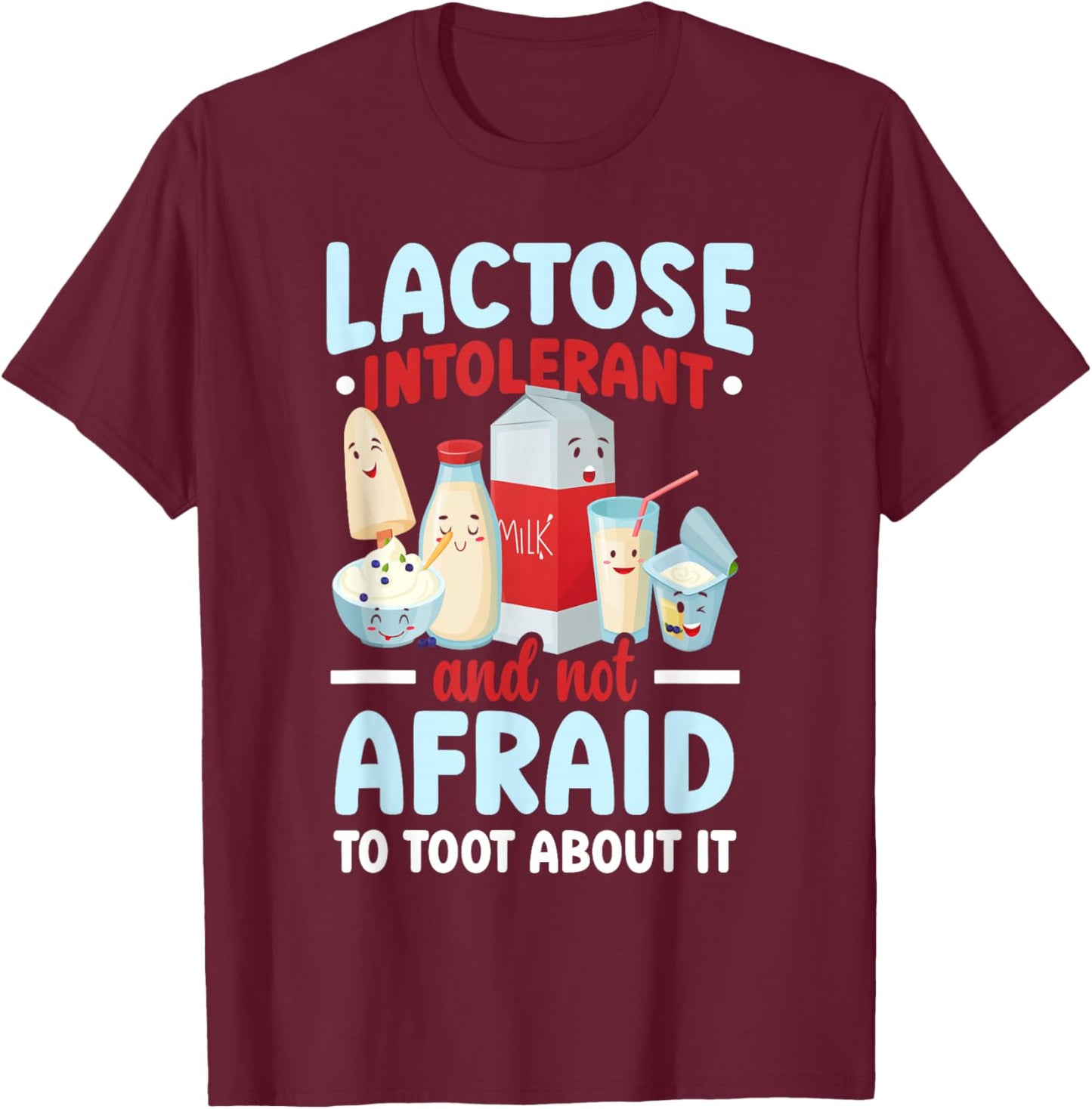 Milk Funny Lactose Intolerant Cheese T-Shirt - T-Shirt | Maroon