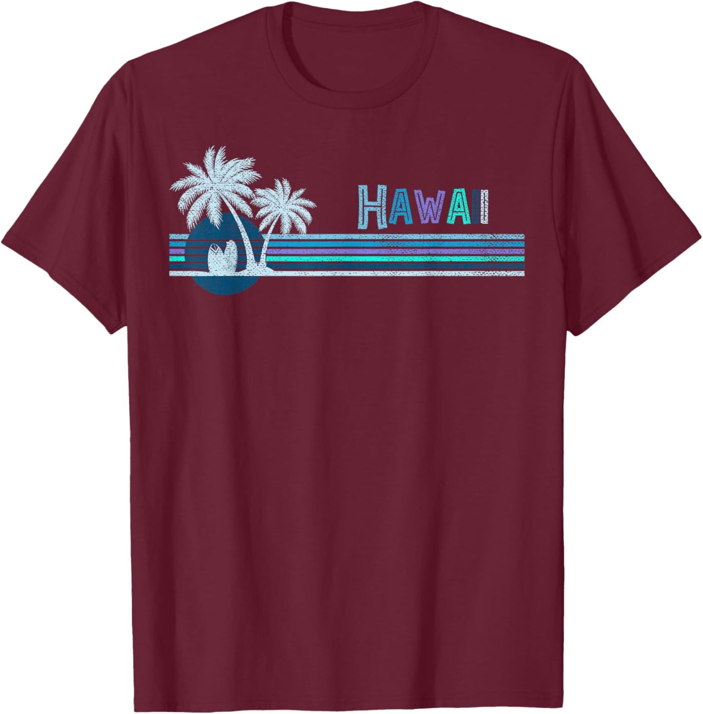 Aloha State Tropic Islands Vintage Hawaii Surfing T-Shirt - T-Shirt | Maroon