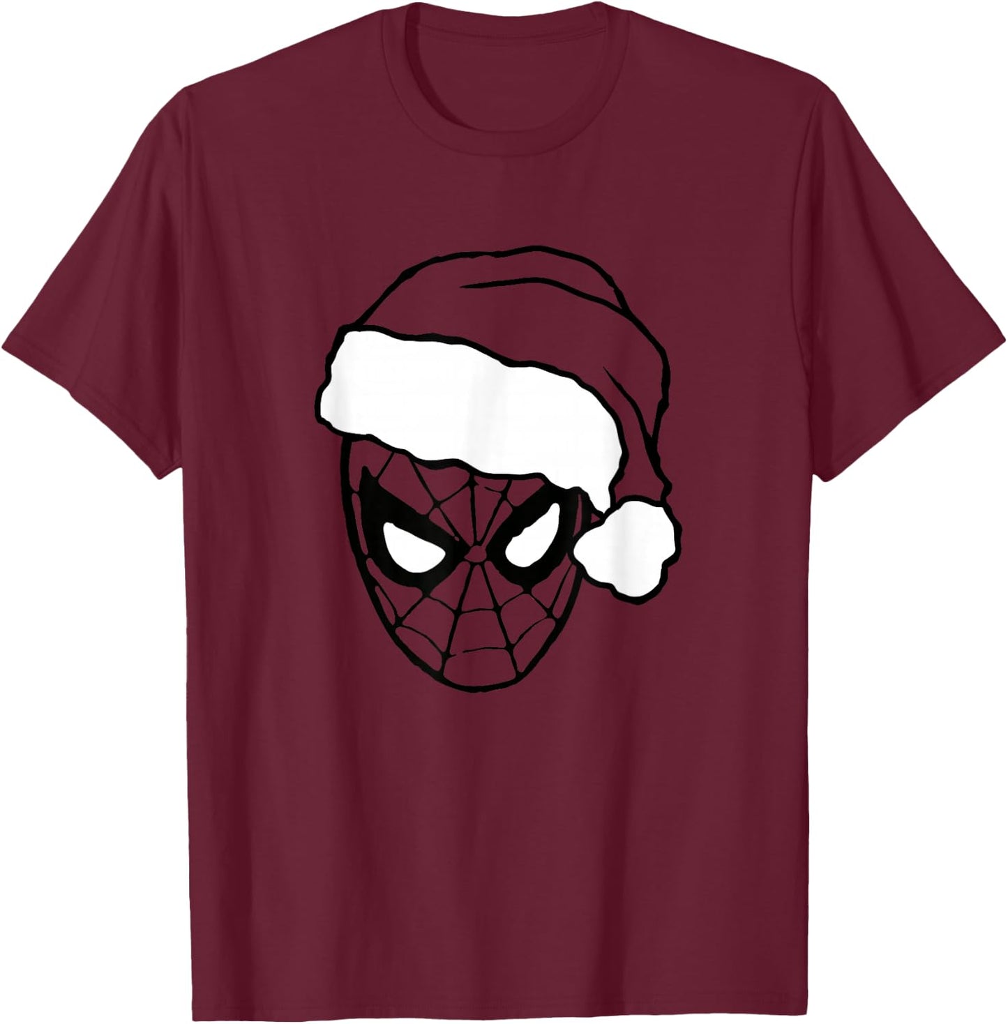 Marvel Christmas Spider-Man Santa Big Face T-Shirt - T-Shirt | Maroon