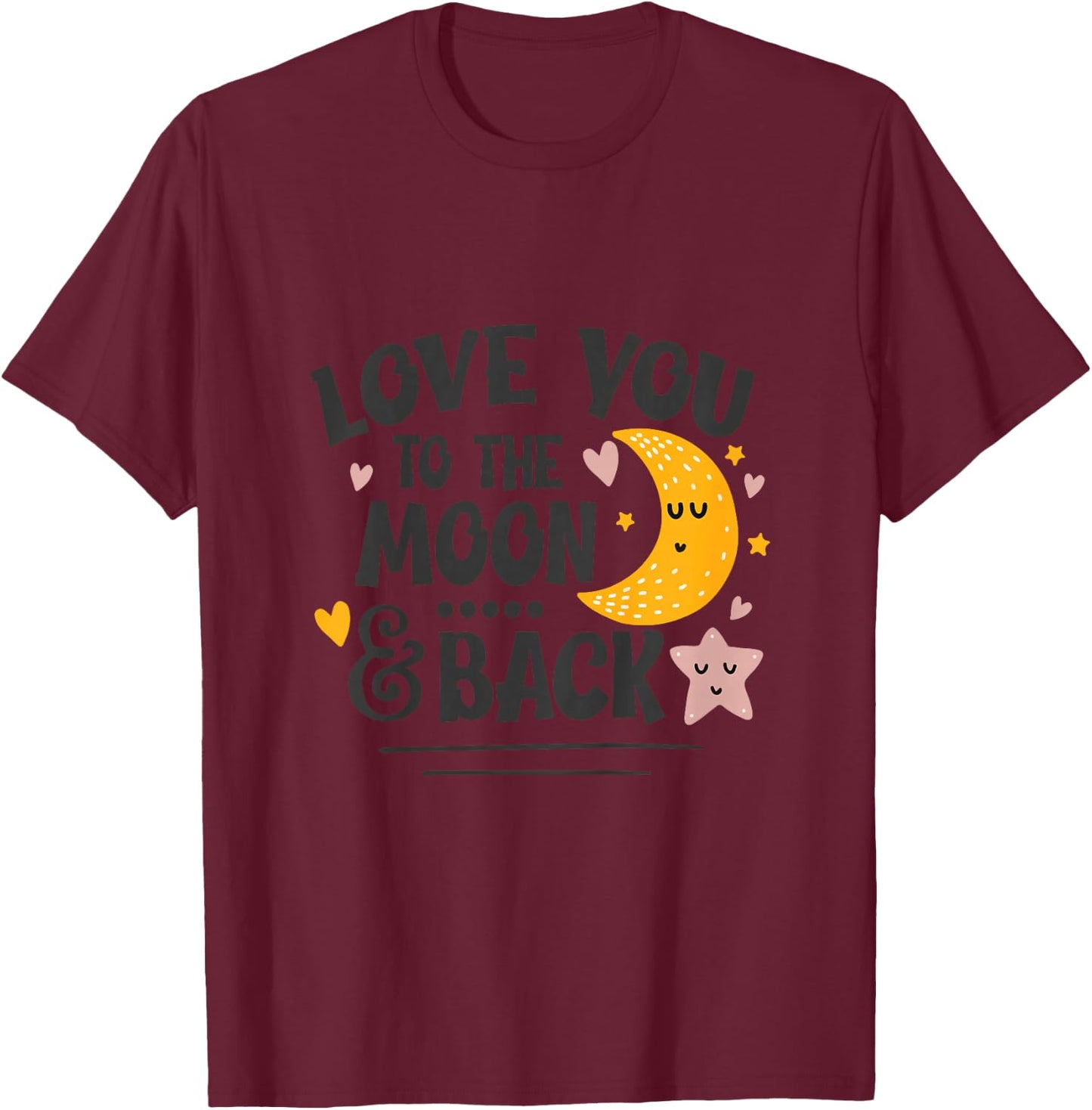 Kids Love You To The Moon & Back Love Song Music Boy Girl Gift T-Shirt - T-Shirt | Maroon