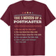The 5 Moods of an Postmaster Funny Postmaster Gifts T-Shirt - T-Shirt | Maroon