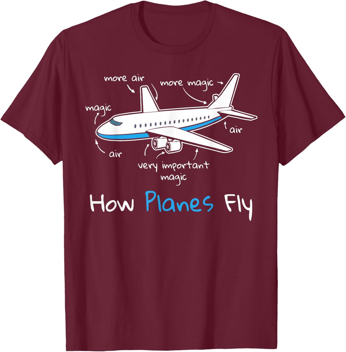 How Planes Fly Aerospace Engineering design | Aviation gift T-Shirt - T-Shirt | Maroon