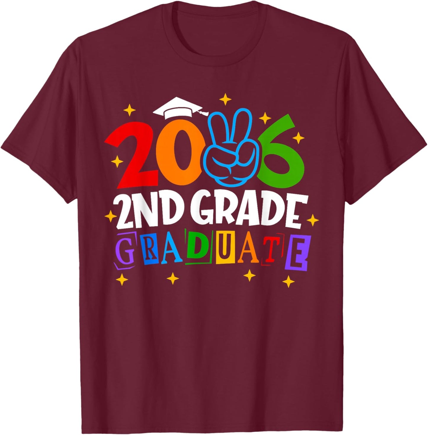 2nd Second Grade Graduate 2026 Graduation Class of 2026 Kids T-Shirt - T-Shirt | Maroon