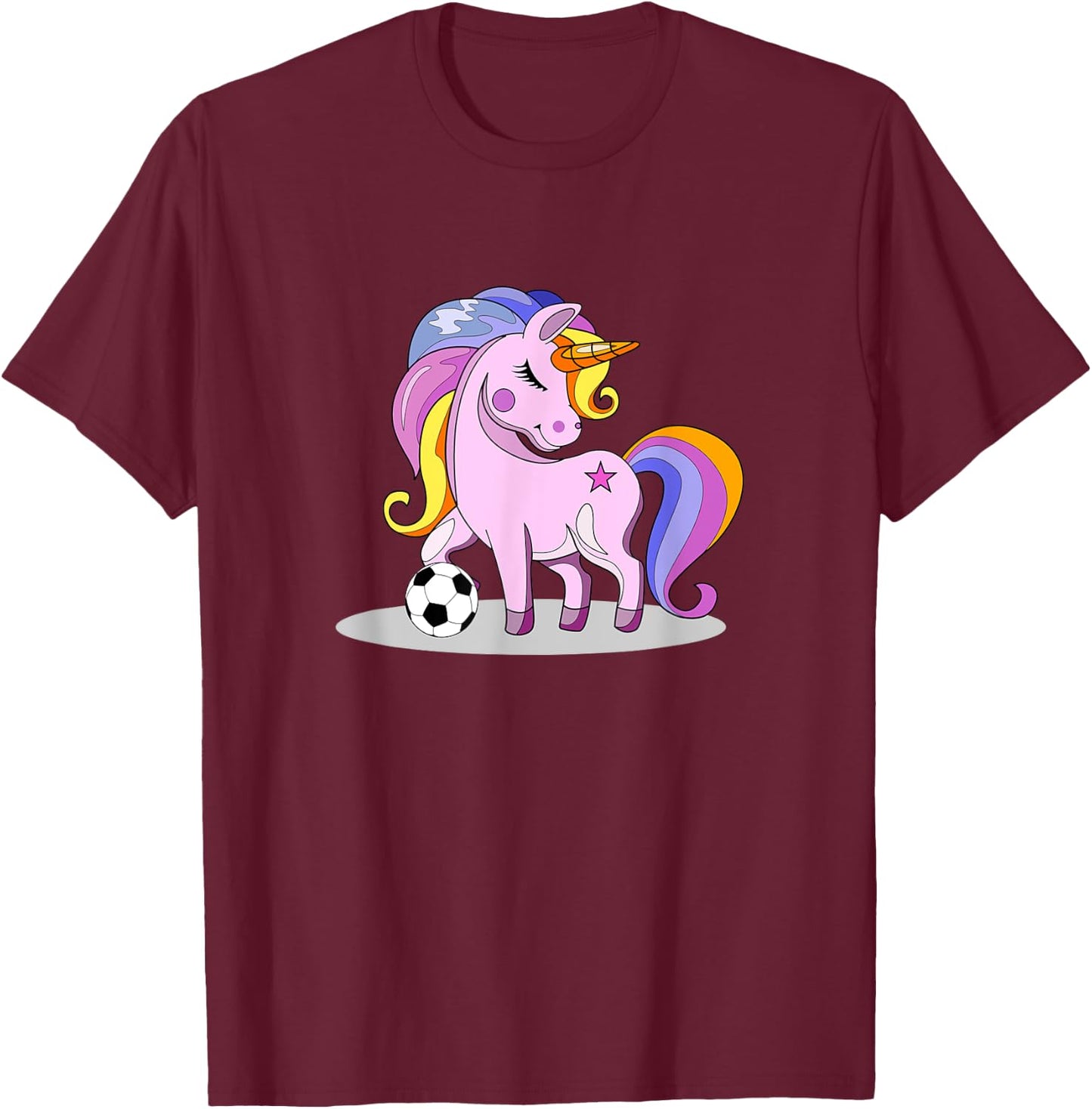 Unicorn Themed Soccer Girl Gifts For Soccer Mom T-Shirt - T-Shirt | Maroon