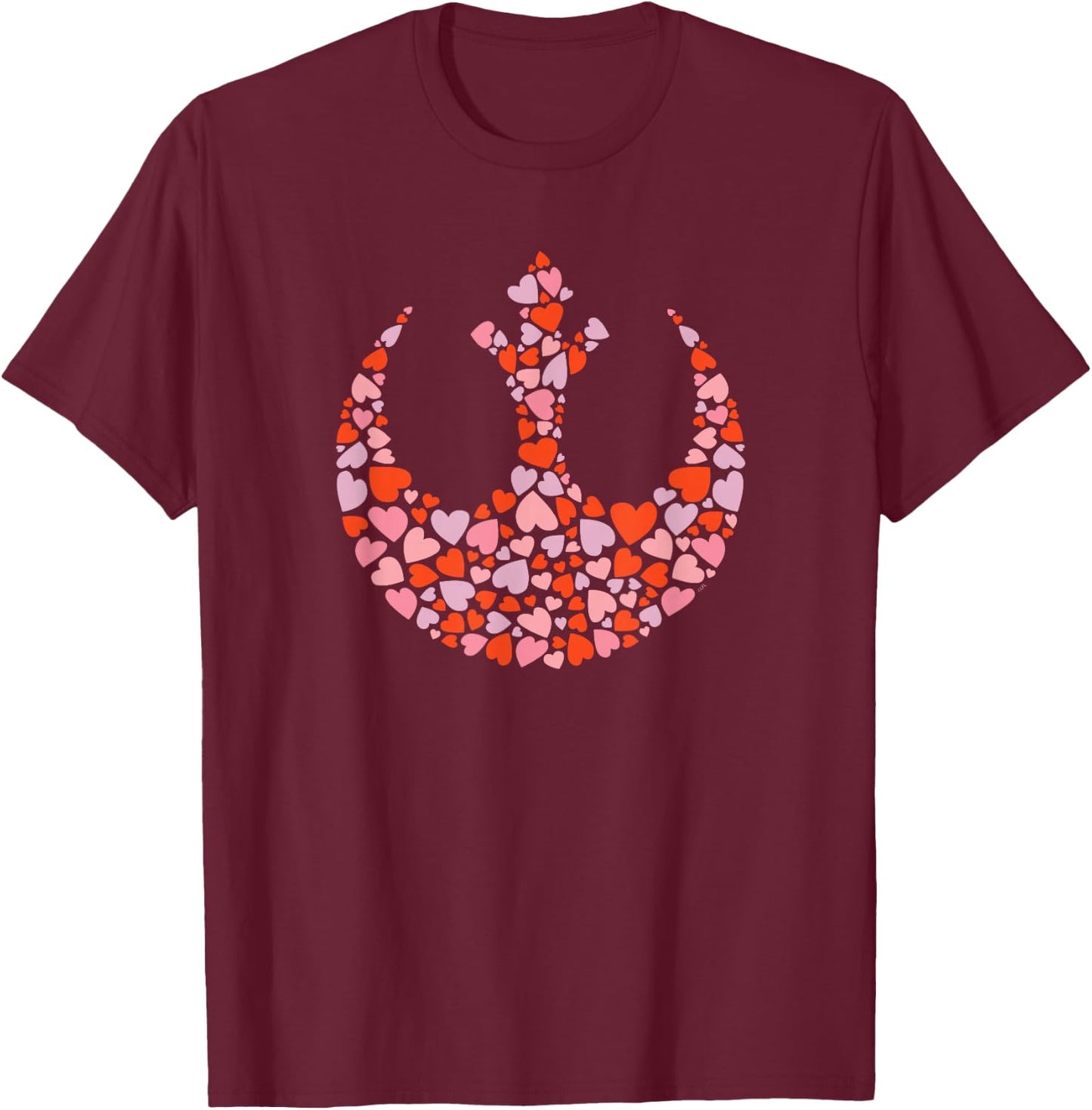 Star Wars Valentine's Day Rebel Alliance Symbol Logo Hearts T-Shirt - T-Shirt | Maroon