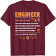 Engineer Definition Funny Engineering Nerdy Science Geek T-Shirt - T-Shirt | Maroon