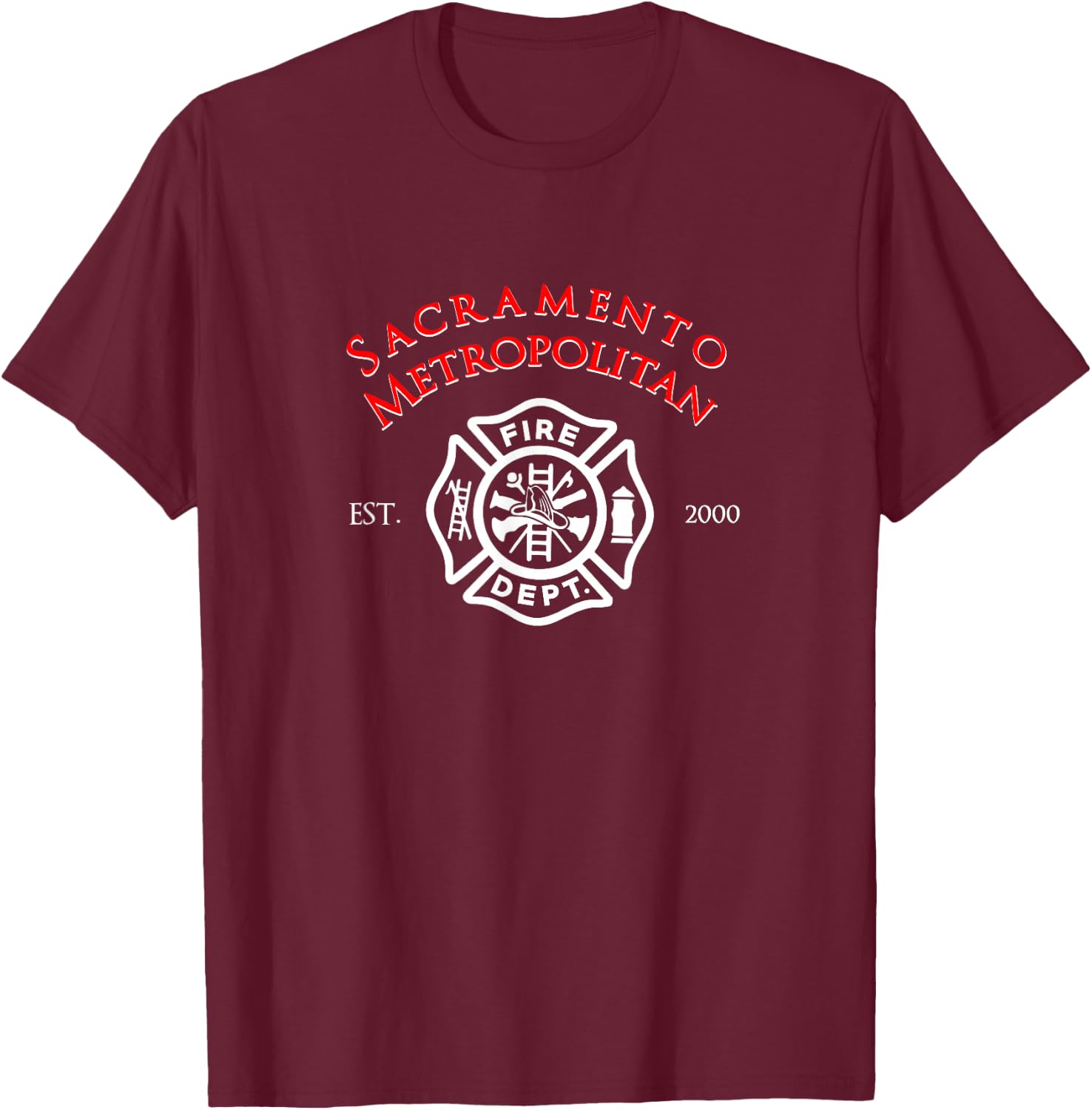 Sacramento Metropolitan Fire Division Firefighter T-Shirt - T-Shirt | Maroon