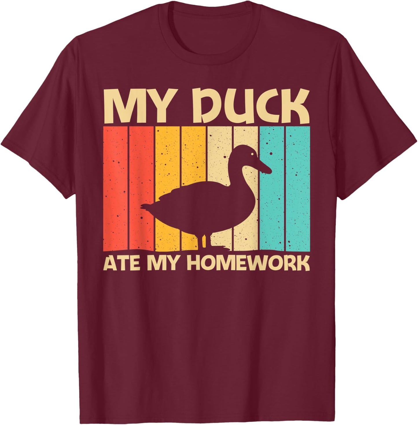 Funny Duck Design For Kids Boys Duck Farmer Hunting Lovers T-Shirt - T-Shirt | Maroon