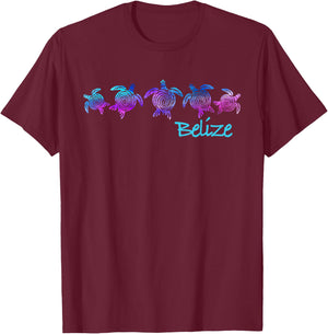 Belize Beach Design/Tribal Turtle Gift T-Shirt - T-Shirt | Maroon