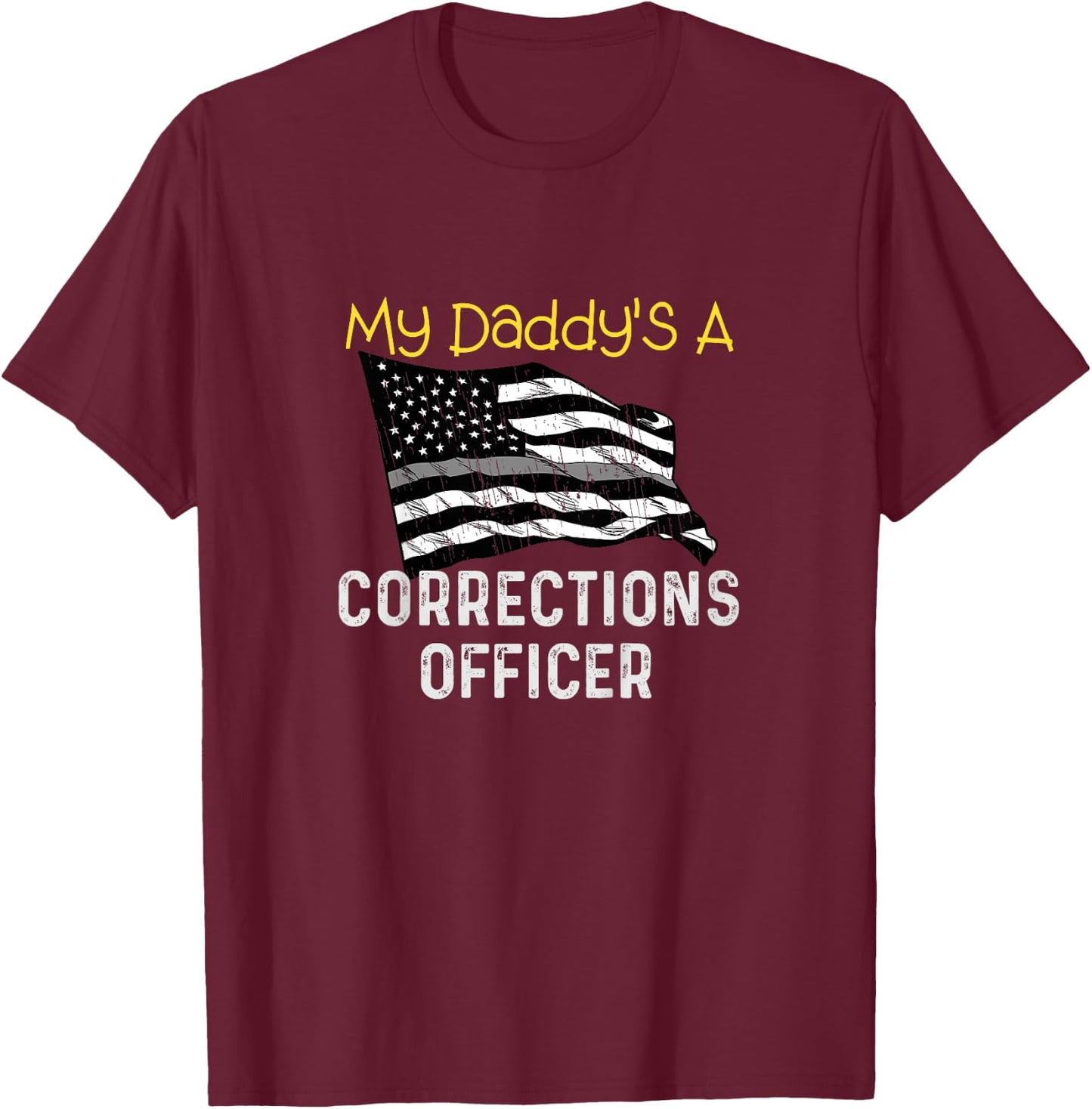 Corrections Officer Shirt Thin Silver Line Boys Girl Toddler T-Shirt - T-Shirt | Maroon