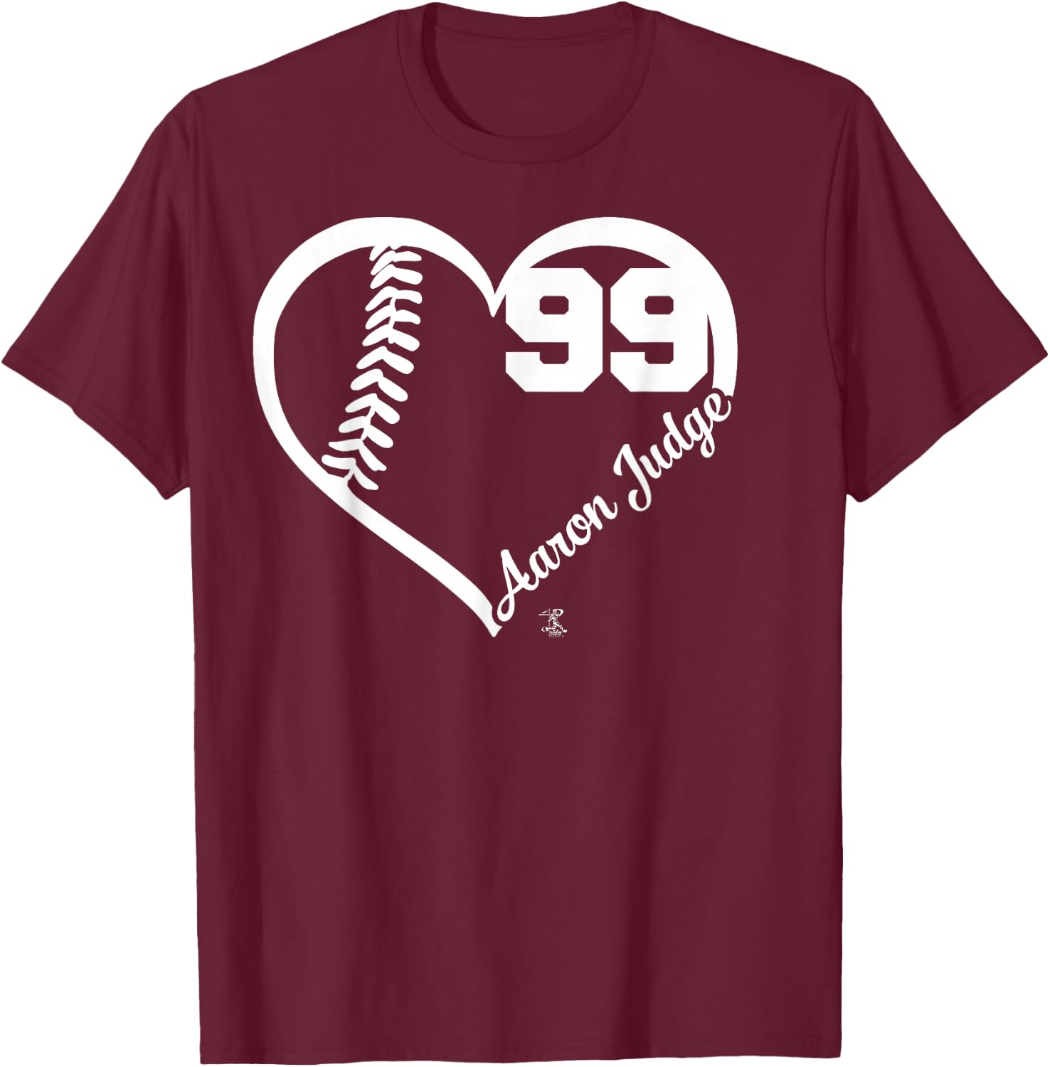 Aaron Judge Heart Number - Apparel T-Shirt - T-Shirt | Maroon