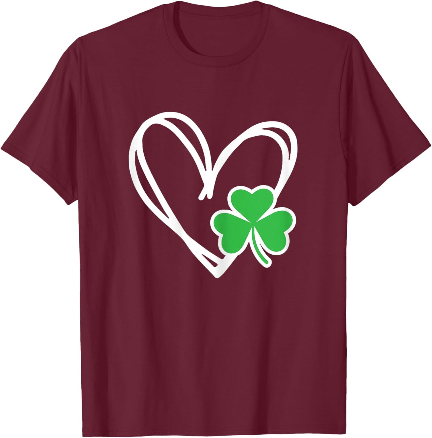 Shamrock Heart St Patricks Day Mommy and Me Matching T-Shirt - T-Shirt | Maroon