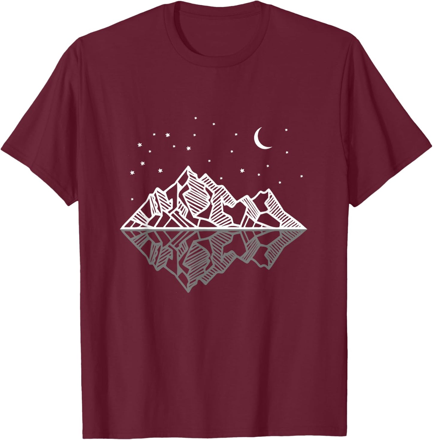 Minimal mountains geometry outdoor and nature lover T-Shirt - T-Shirt | Maroon