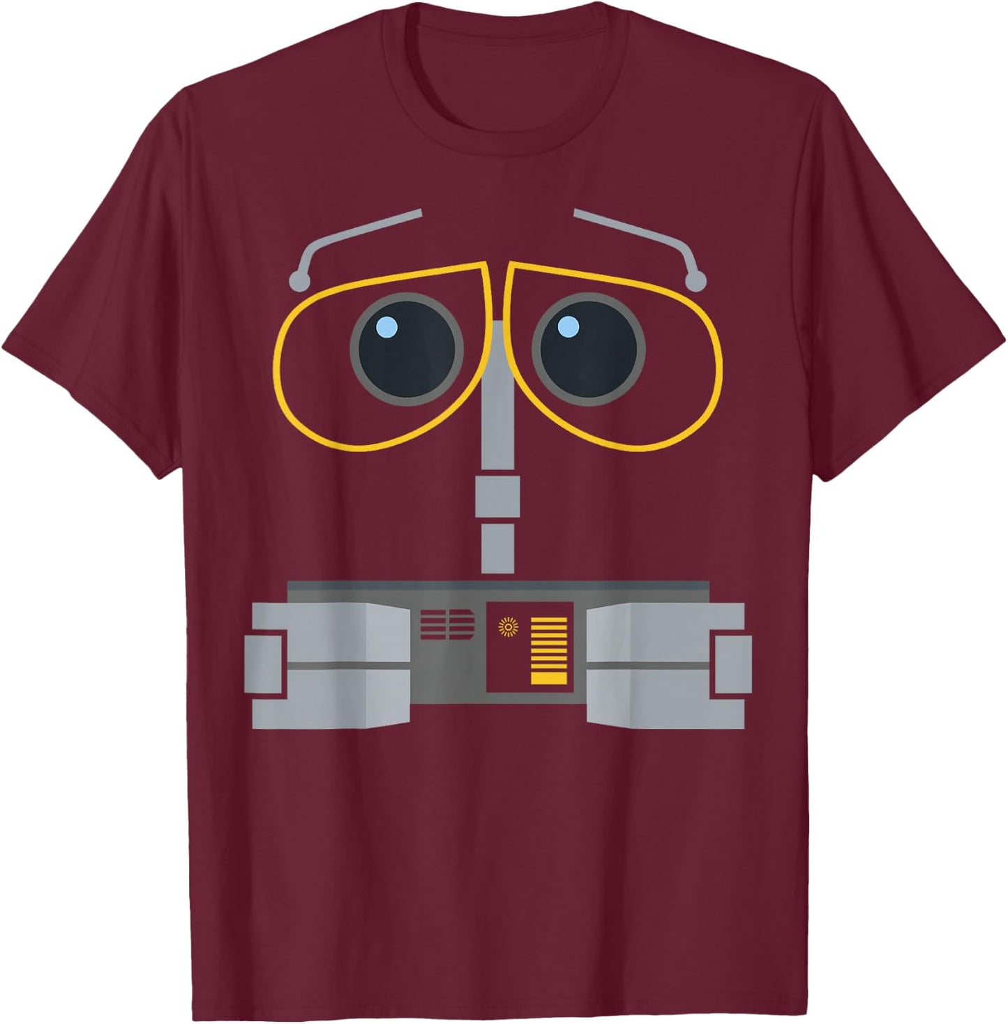 Disney Pixar WALL-E Robot Big Face Halloween Costume T-Shirt - T-Shirt | Maroon