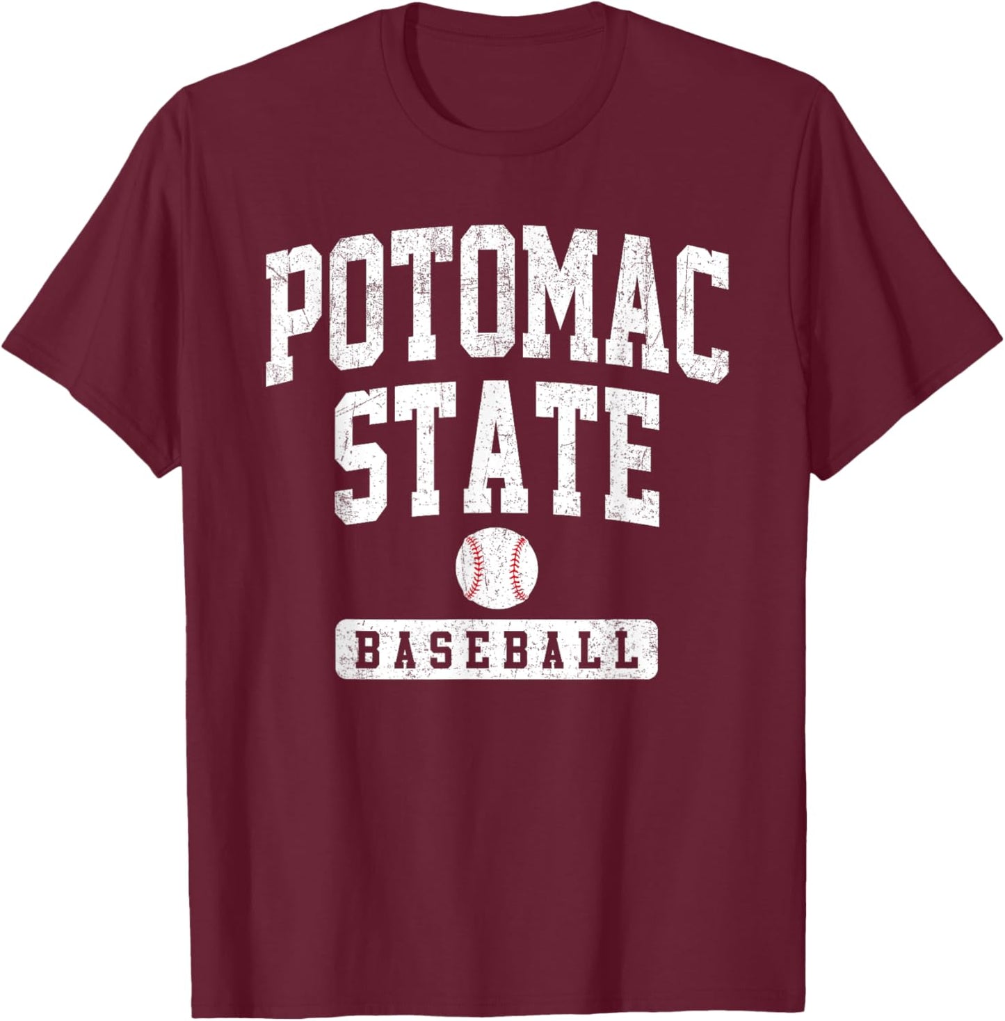 Potomac State College Baseball Arch Vintage Design Men Women T-Shirt - T-Shirt | Maroon