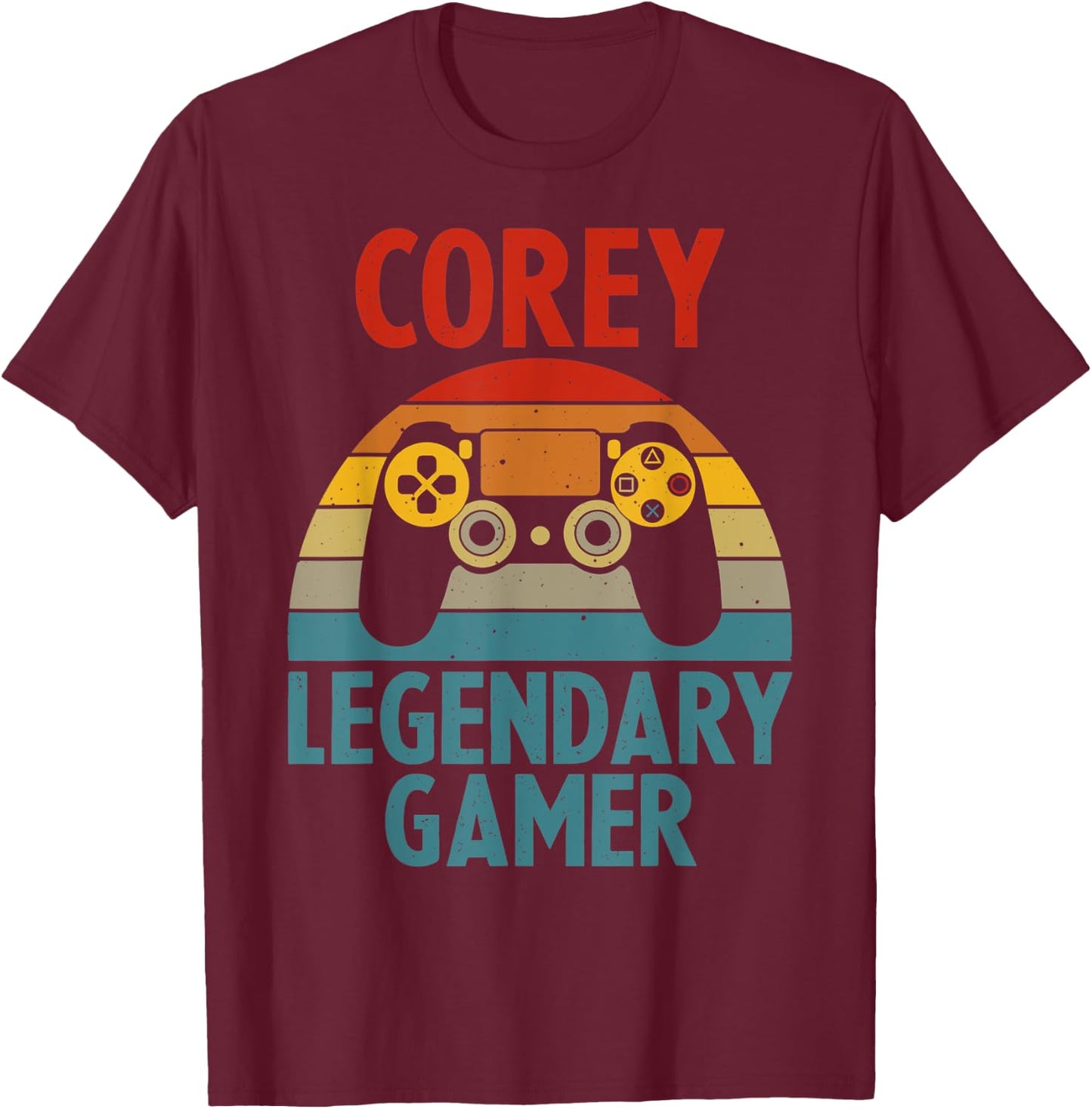 COREY Gift Name Personalized Funny Gaming Geek Birthday T-Shirt - T-Shirt | Maroon