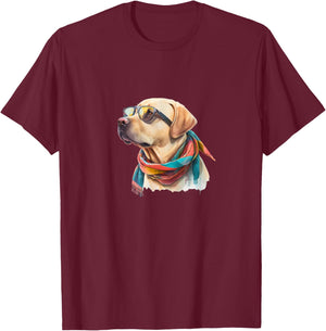 Intellectual Labrador Dog T-Shirt - T-Shirt | Maroon