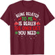 Being Related To Me Funny Christmas Family Kids Men Women T-Shirt - T-Shirt | Maroon