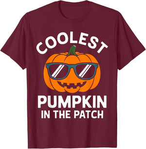 Toddler Boy Pumpkin Patch Shirt Kids Funny Halloween Costume T-Shirt - T-Shirt | Maroon