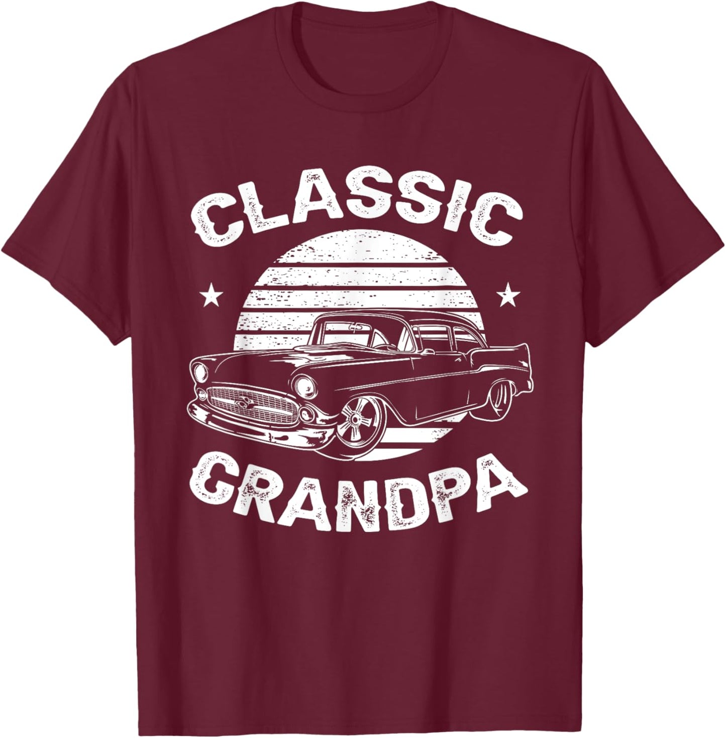 Grandpa Vintage Retro Classic Funny Car Lover Enthusiast T-Shirt - T-Shirt | Maroon