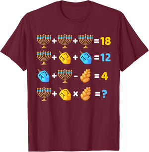 Hanukkah Order of Operations Quiz Math Teacher T-Shirt - T-Shirt | Maroon