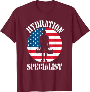 Hydration Specialist Team Manager Football Hydrated Waterboy T-Shirt - T-Shirt | Maroon