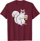 Cool Sunglasses Squirrel Beer Drinking Squirrel T-Shirt - T-Shirt | Maroon