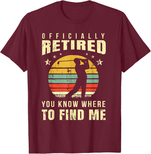 Retired Golf Gift Retirement Party Retiring Golfing Golfer T-Shirt - T-Shirt | Maroon