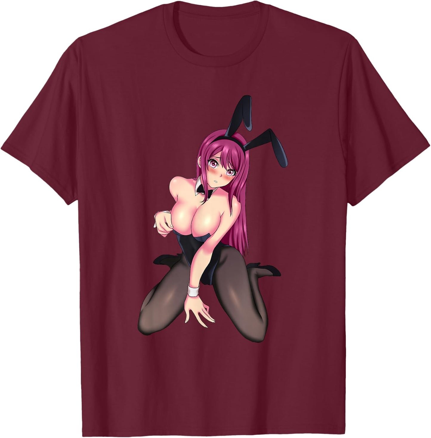Perfect pretty japanese anime and manga kawaii bunny girl T-Shirt - T-Shirt | Maroon