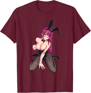 Perfect pretty japanese anime and manga kawaii bunny girl T-Shirt - T-Shirt | Maroon