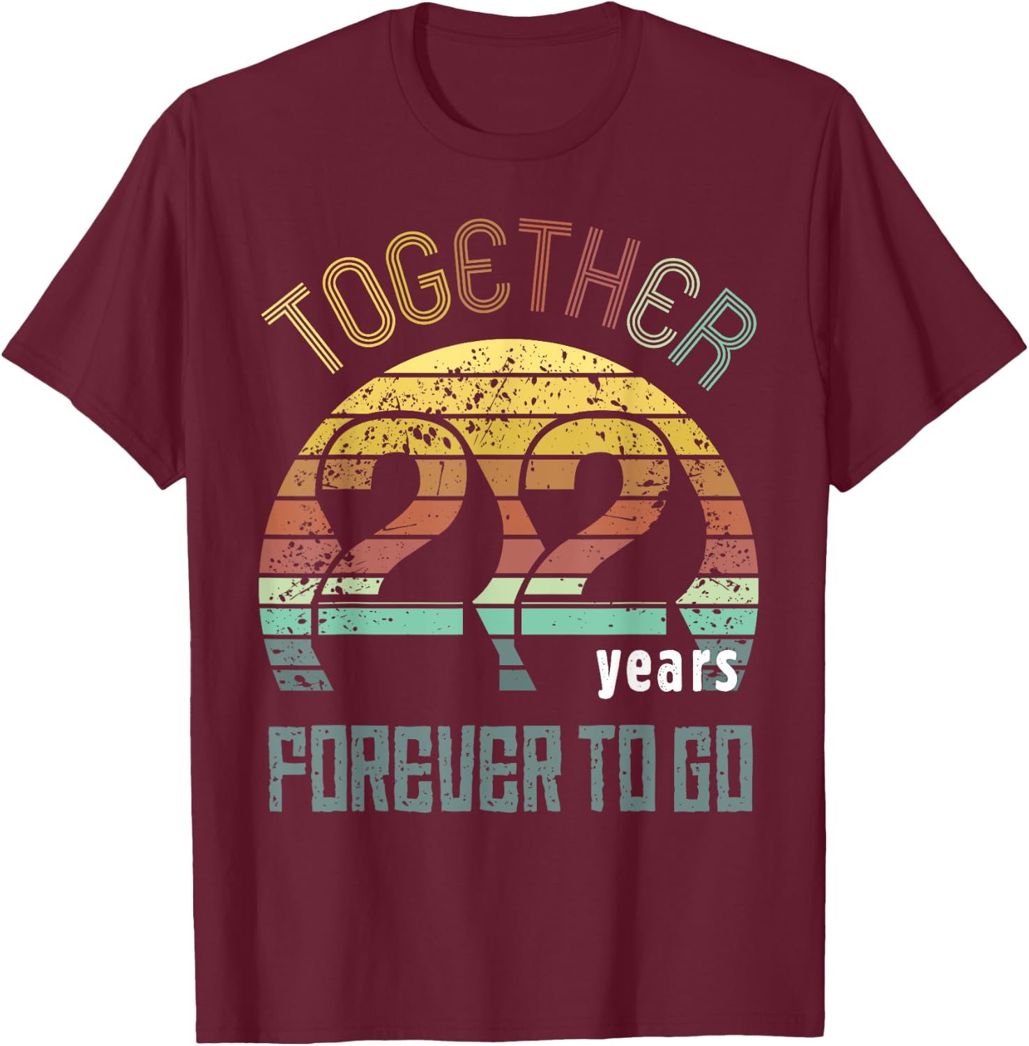 22nd Years Wedding Anniversary Gifts For Couples Matching T-Shirt - T-Shirt | Maroon