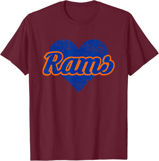 Starmount Rams Over Heart T-Shirt - T-Shirt | Maroon