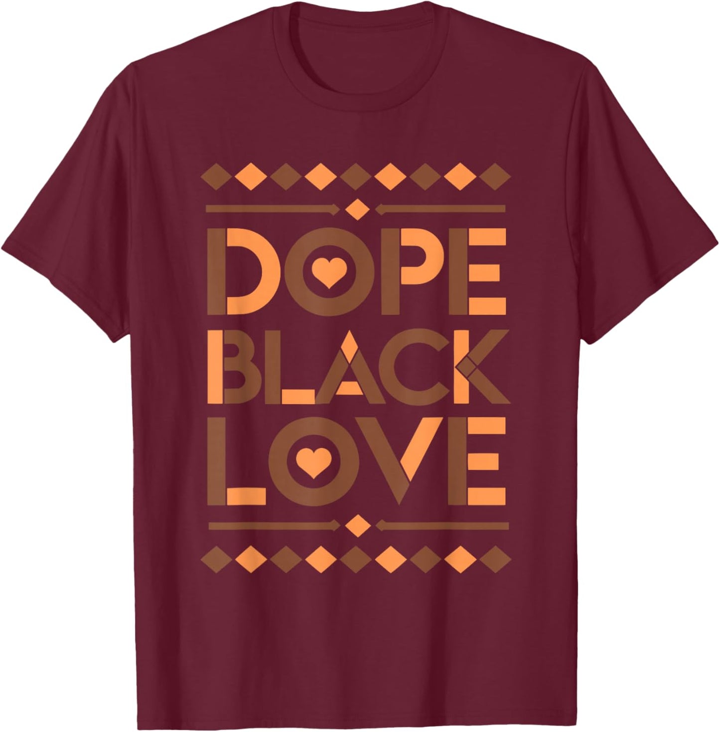 Dope Black Love Matching Married Couple Valentines Day T-Shirt - T-Shirt | Maroon