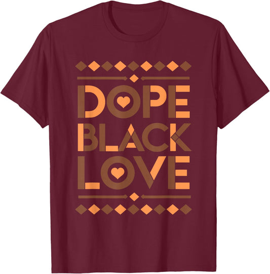 Dope Black Love Matching Married Couple Valentines Day T-Shirt - T-Shirt | Maroon