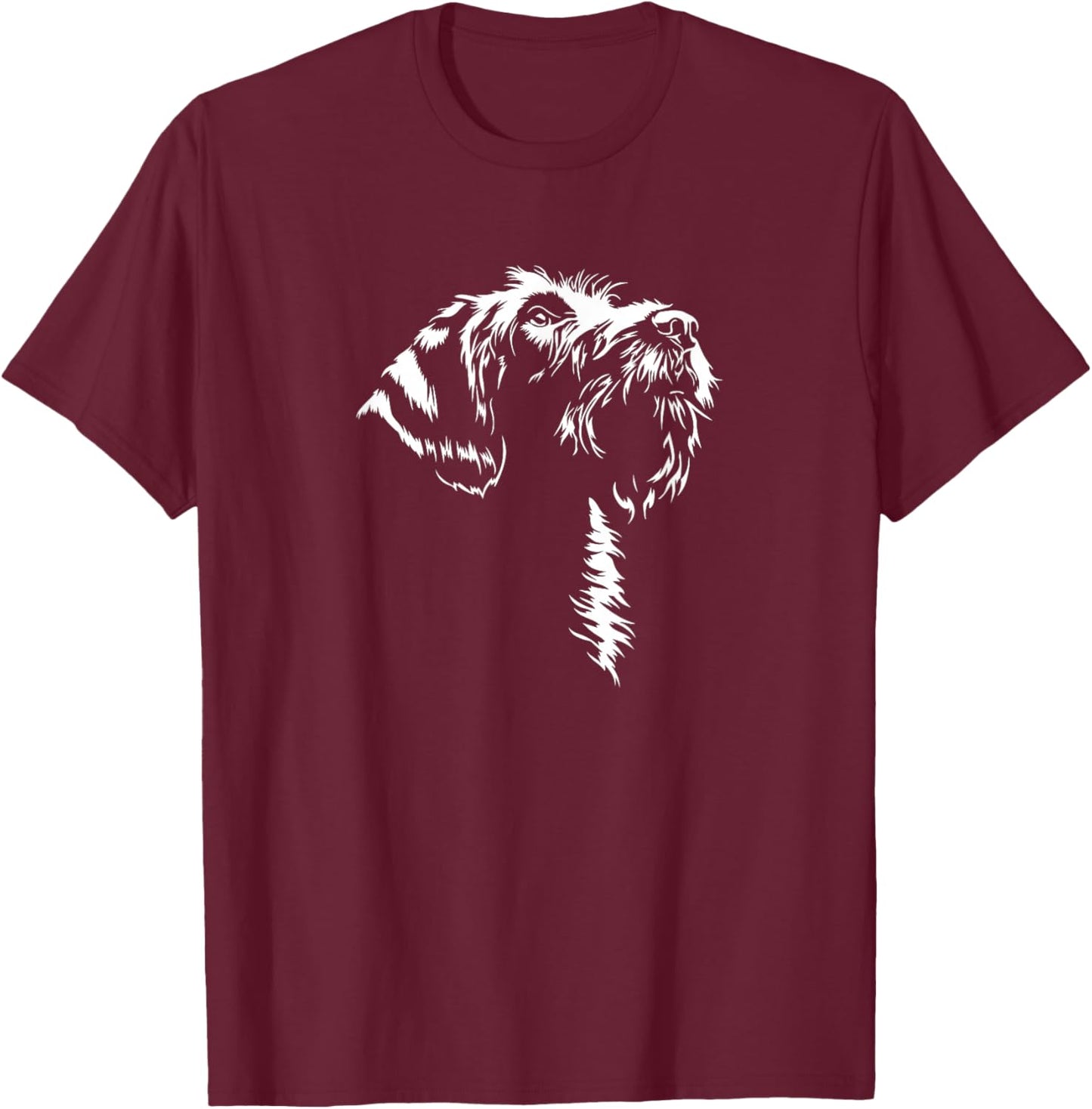 Korthals Griffon Portrait Silhouette Hunting Dog Griffon Dog T-Shirt - T-Shirt | Maroon
