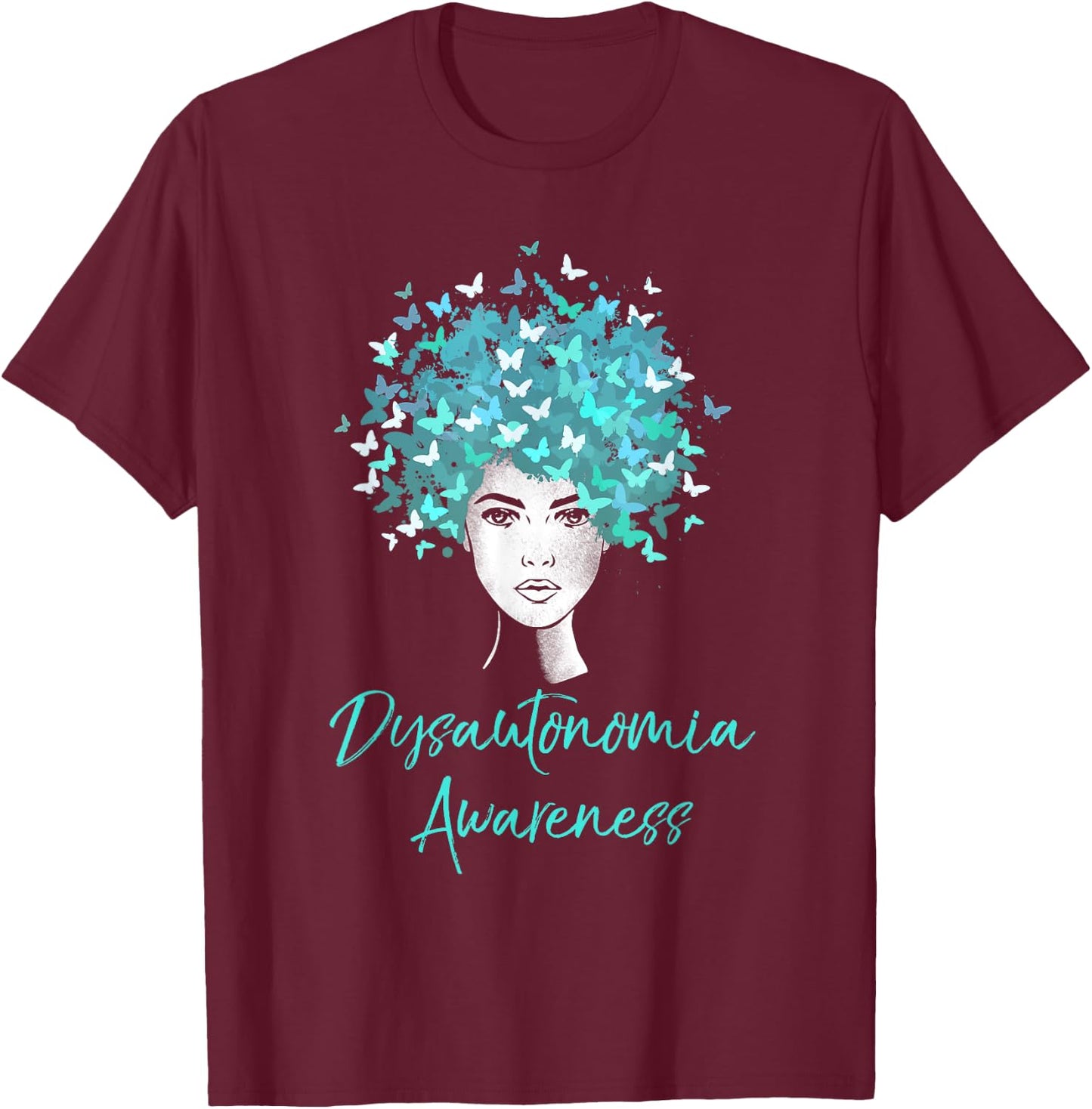 Dysautonomia Awareness Butterflies Gift T-Shirt - T-Shirt | Maroon